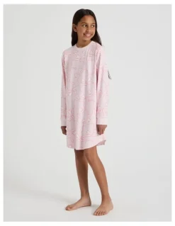 Tilii Cosy Knit Bows Nightie in Pale Pink