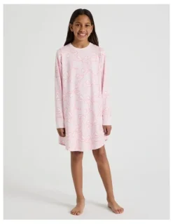 Tilii Cosy Knit Bows Nightie in Pale Pink