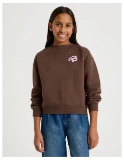 Tilii Crew Jumper with Chrome Graphic in Brown