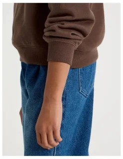 Tilii Crew Jumper with Chrome Graphic in Brown
