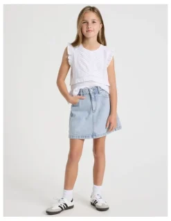 Tilii Denim Aline Skirt in Light Wash Denim