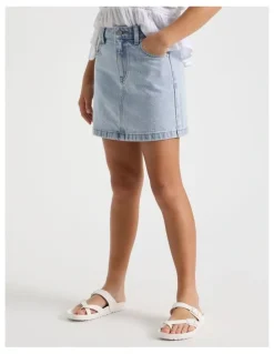 Tilii Denim Aline Skirt in Light Wash Denim