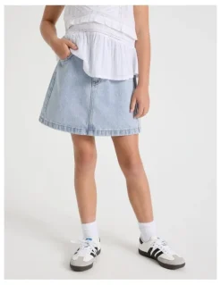 Tilii Denim Aline Skirt in Light Wash Denim