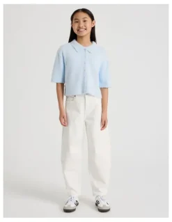 Tilii Fluffy Button Down Cardigan in Light Blue