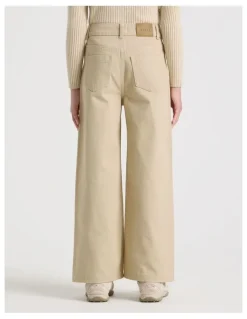 Tilii High Rise Wide Leg Jean in Tan