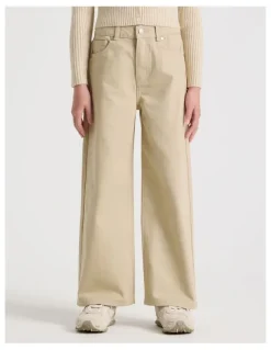 Tilii High Rise Wide Leg Jean in Tan