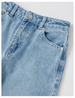Tilii High Rise Wide Leg Jean in Mid Denim
