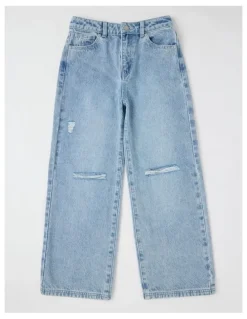 Tilii High Rise Wide Leg Jean in Mid Denim