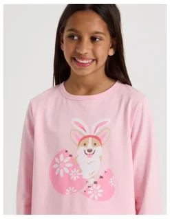 Tilii Knit Corgi Pyjamas in Baby Pink
