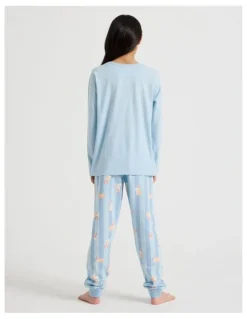 Tilii Knit Fleece Corgi Pyjamas in Blue