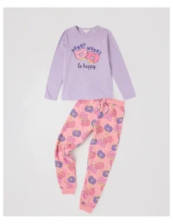 Tilii Knit Fleece Donut Pyjamas in Lilac