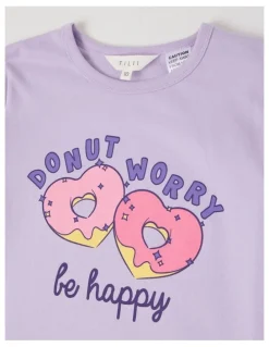 Tilii Knit Fleece Donut Pyjamas in Lilac
