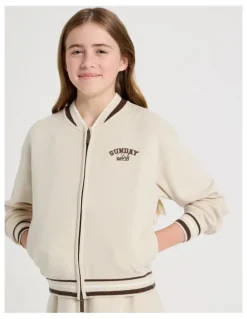 Tilii Knitted Bomber Jacket in Oat Marle