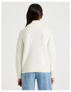 Tilii Knitted Jumper with Embroidery in White
