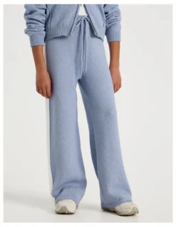 Tilii Knitted Wide Leg Pant in Blue