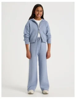 Tilii Knitted Wide Leg Pant in Blue