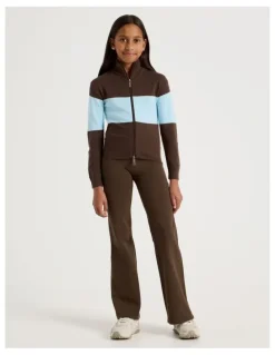 Tilii Knitted Zip Thru Cardigan in Brown