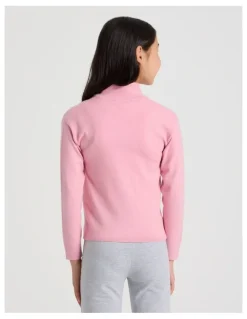 Tilii Knitted Zip Thru Cardigan in Pink