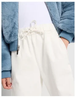 Tilii Light Weight High Rise Wide Leg Jean in Ecru