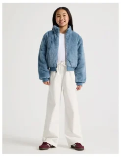 Tilii Light Weight High Rise Wide Leg Jean in Ecru