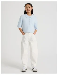 Tilii Mid Rise Barrel Jean in Ecru