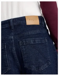 Tilii Mid Rise Barrel Jean in Indigo Denim