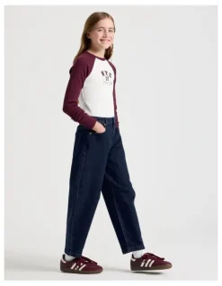 Tilii Mid Rise Barrel Jean in Indigo Denim