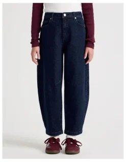 Tilii Mid Rise Barrel Jean in Indigo Denim