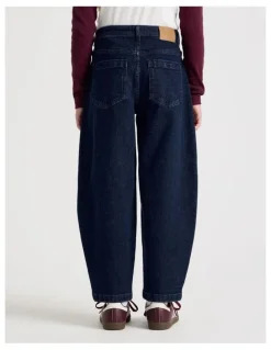 Tilii Mid Rise Barrel Jean in Indigo Denim