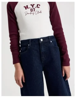 Tilii Mid Rise Barrel Jean in Indigo Denim