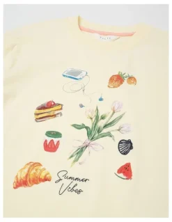 Tilii Oversized Tee with Favourite Things in Yellow
