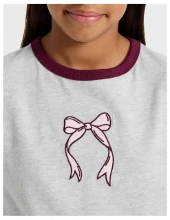 Tilii Oversized Tee with Flower Embroidery in Light Grey