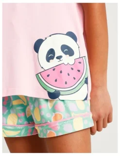 Tilii Panda Fruit Salad Family Print Knit Pyjamas in Multi