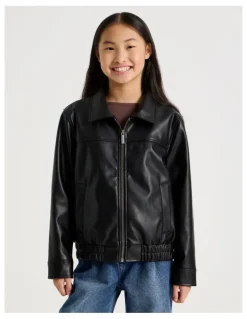 Tilii PU Classic Jacket In Black