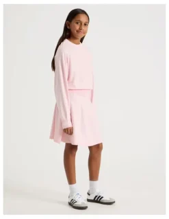 Tilii Puff Sleeve Knitted Dress in Pink