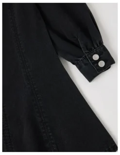 Tilii Puff Sleeve Mini Dress in Black