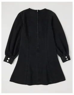 Tilii Puff Sleeve Mini Dress in Black