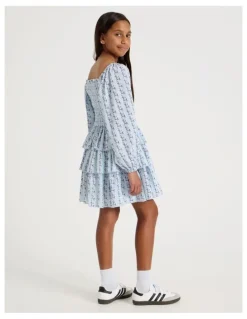 Tilii Shirred Bodice Dress In Pink
