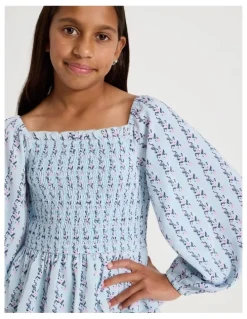 Tilii Shirred Bodice Dress In Pink