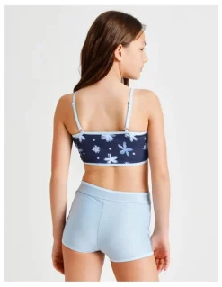 Tilii Sleeveless Bandeau Boy Leg Bikini in Navy