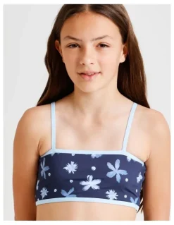 Tilii Sleeveless Bandeau Boy Leg Bikini in Navy