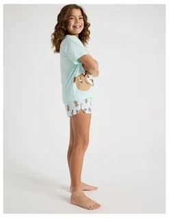 Tilii Sloth Jersey Pyjamas in Mint