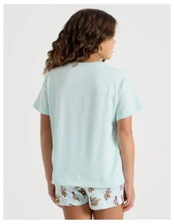 Tilii Sloth Jersey Pyjamas in Mint