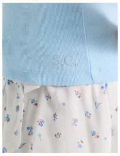 Tilii Sunday Club Basic Rib Tank in Light Blue