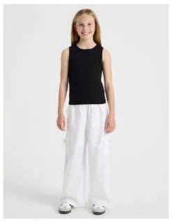 Tilii Sunday Club Basic Rib Tank in White