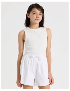 Tilii Sunday Club Basic Rib Tank in White