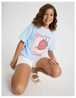 Tilii The Edit Oversized Tee in Strawberry Shortcake/ Light Blue