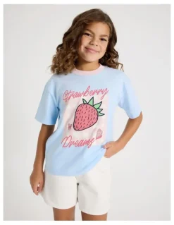 Tilii The Edit Oversized Tee in Strawberry Shortcake/ Light Blue