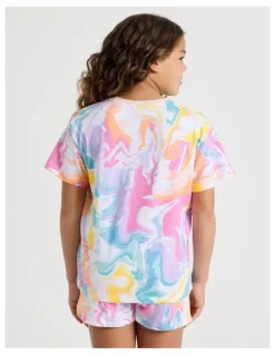 Tilii Tie Dye Jersey Pyjamas in White