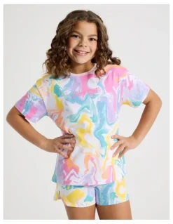 Tilii Tie Dye Jersey Pyjamas in White